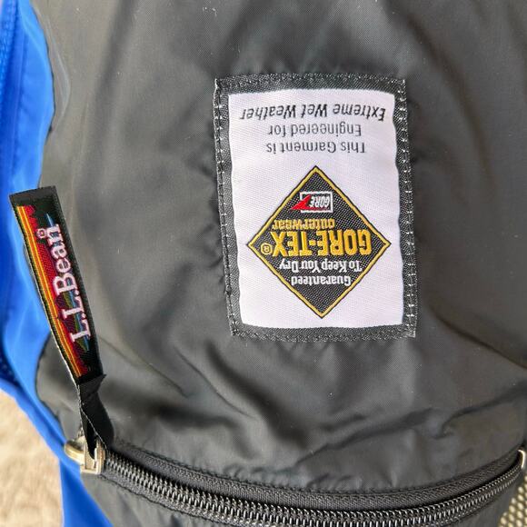 Vintage LL Bean Extreme Wet Weather Blue Shell Jacket Size Womens Small - Picture 4 of 5